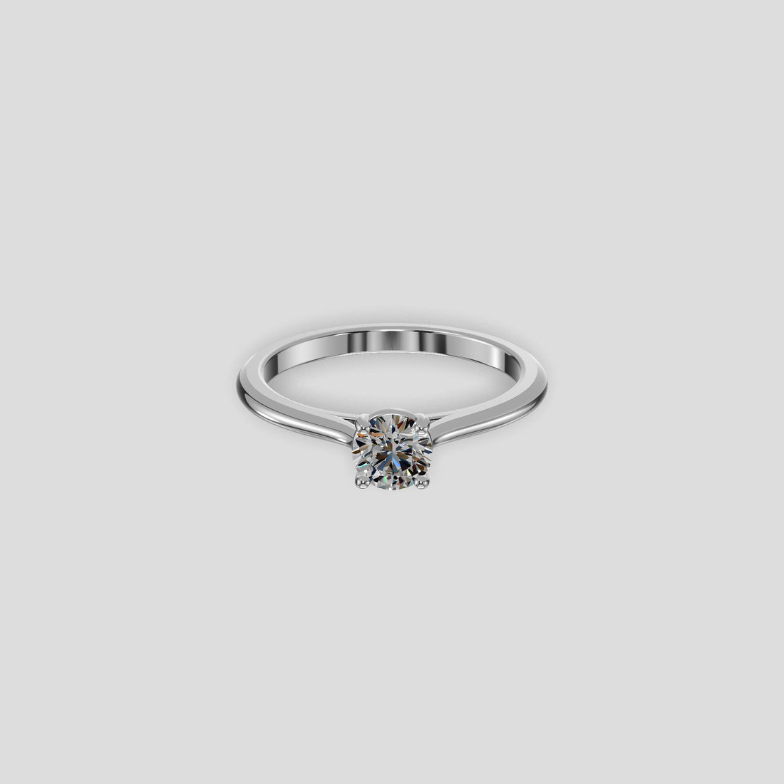 Aurora Classic Solitaire Ring Silver