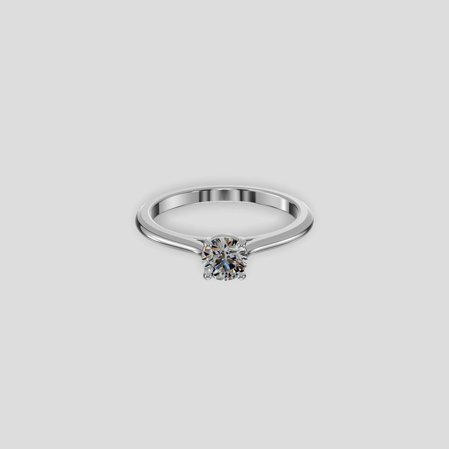 Aurora Classic Solitaire Ring Silver