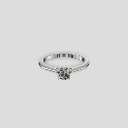 Aurora Classic Solitaire Ring Silver