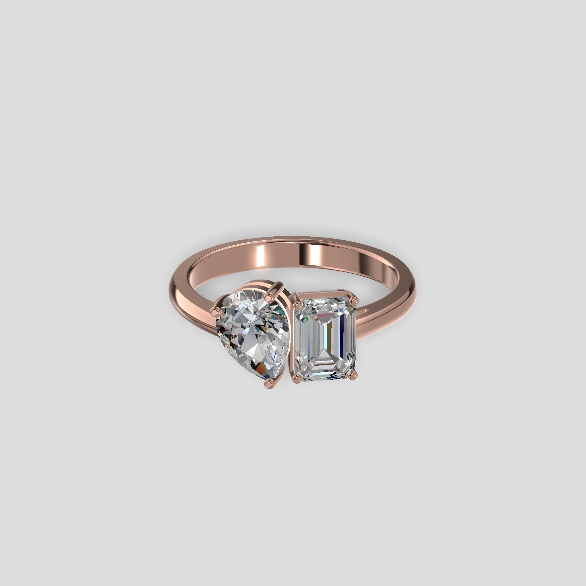 Eternal Bond Two-Stone Ring Gold