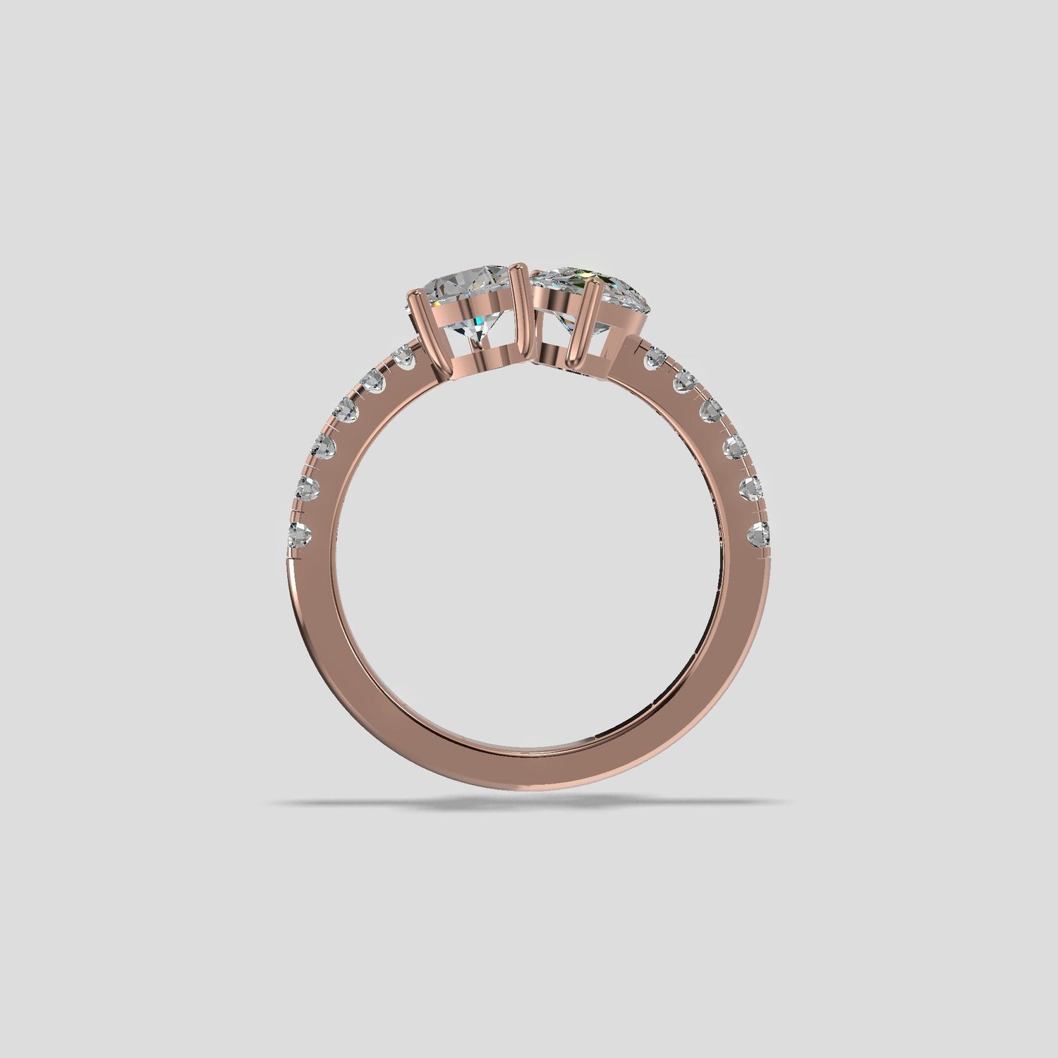 Twin Flame Pear Diamond Ring Gold