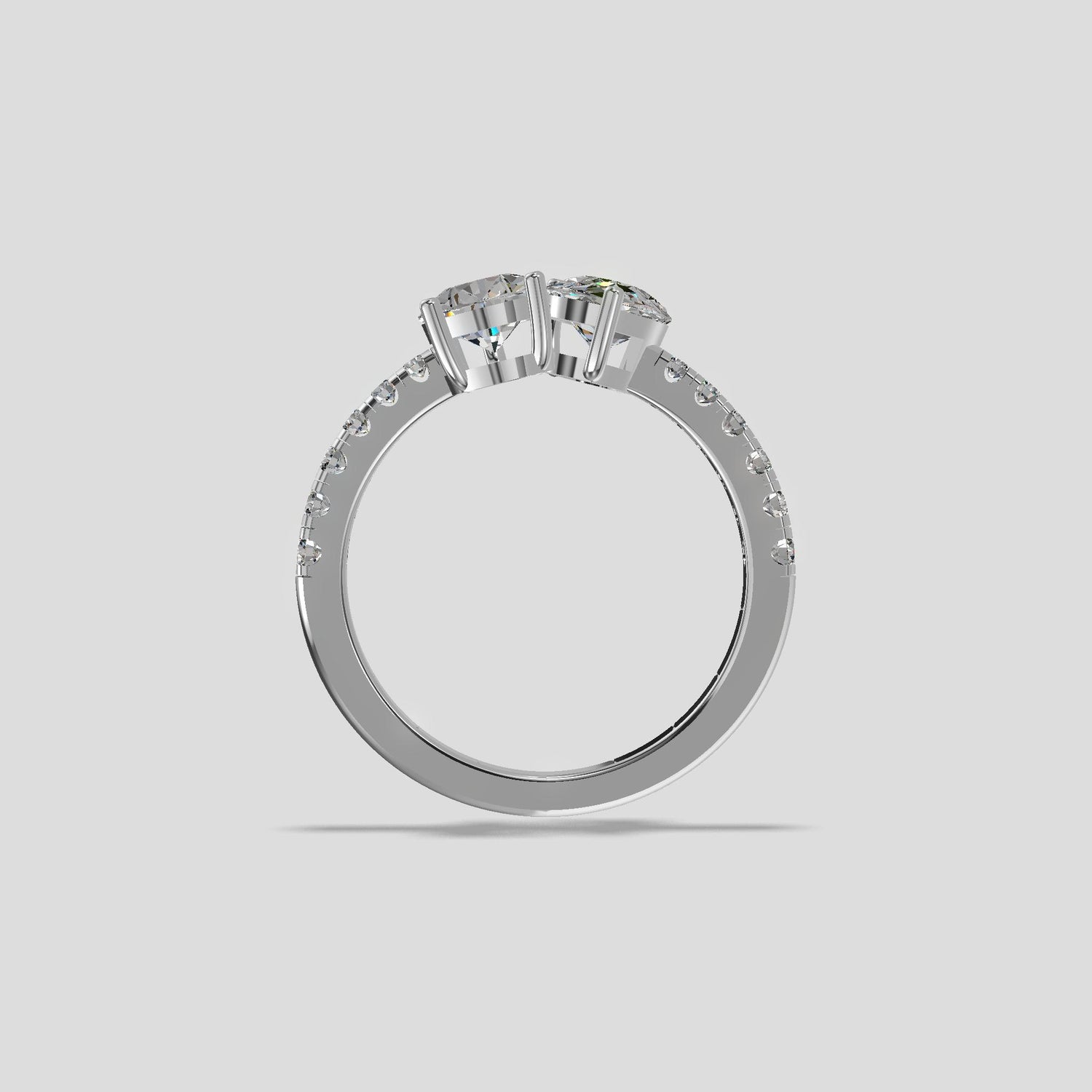 Twin Flame Pear Diamond Ring Gold