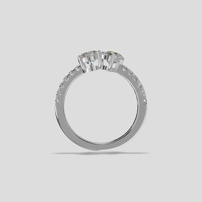 Twin Flame Pear Diamond Ring Gold