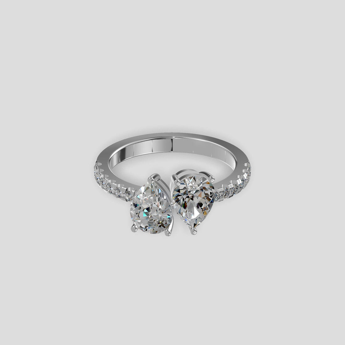 Twin Flame Pear Diamond Ring Platinum