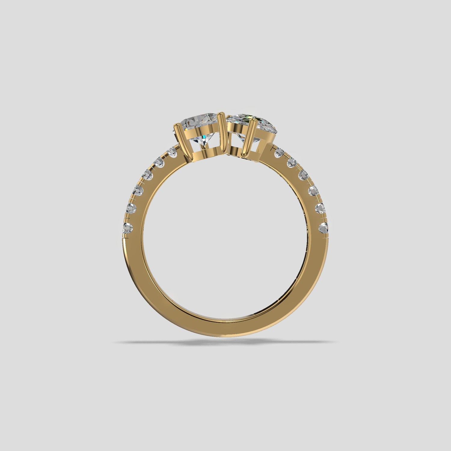 Twin Flame Pear Diamond Ring Gold