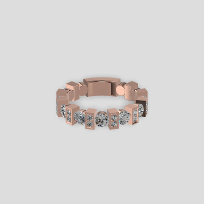 Astra Block Diamond Band Gold