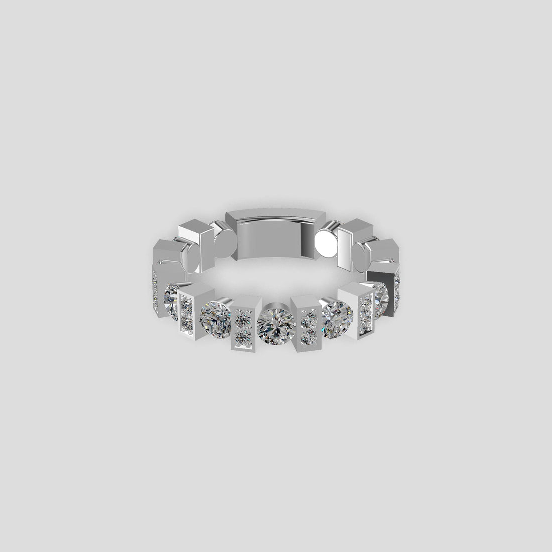 Astra Block Diamond Band Platinum
