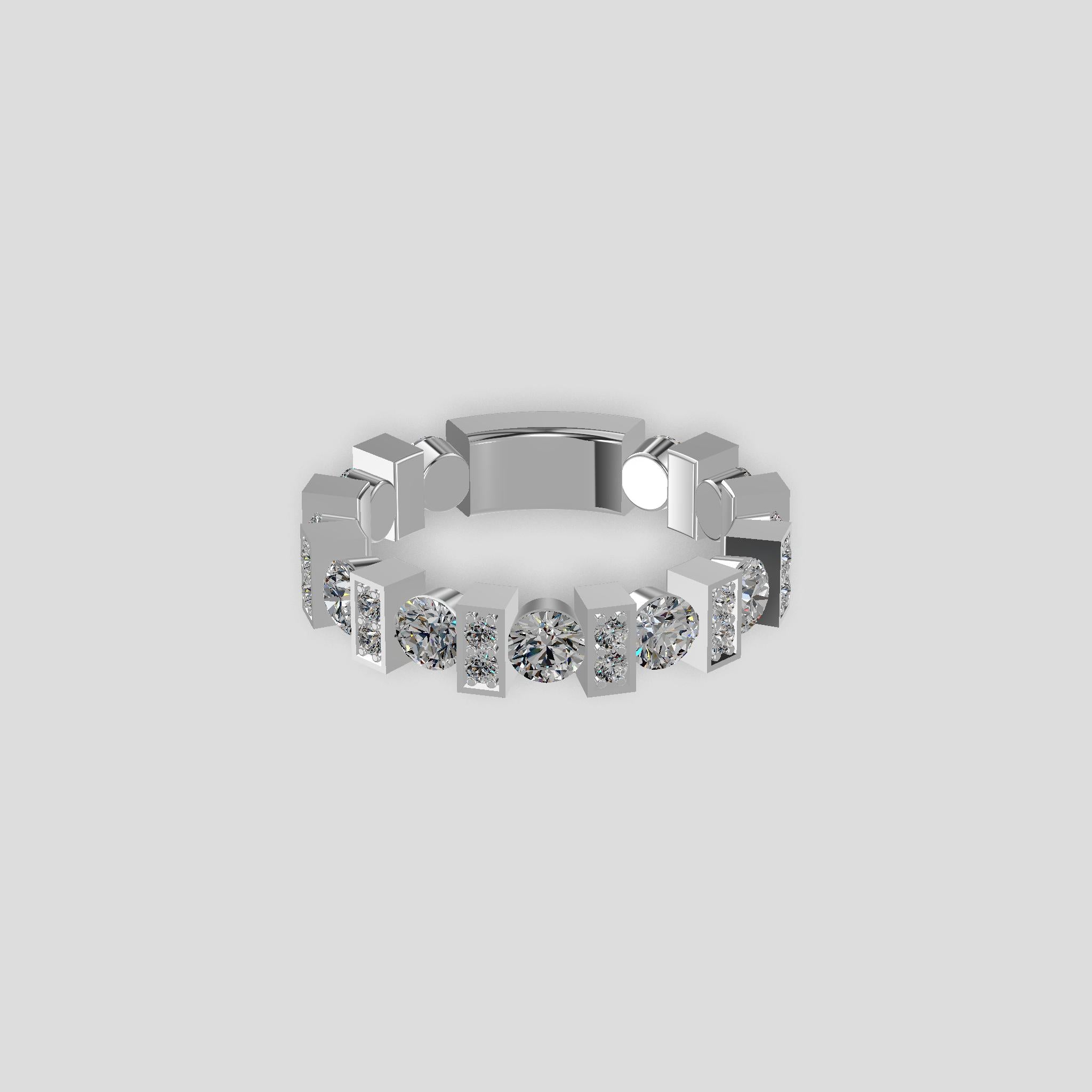 Astra Block Diamond Band Platinum