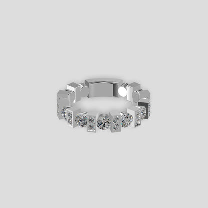 Astra Block Diamond Band Platinum