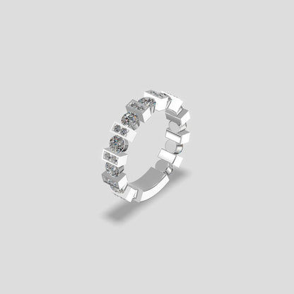 Astra Block Diamond Band Platinum