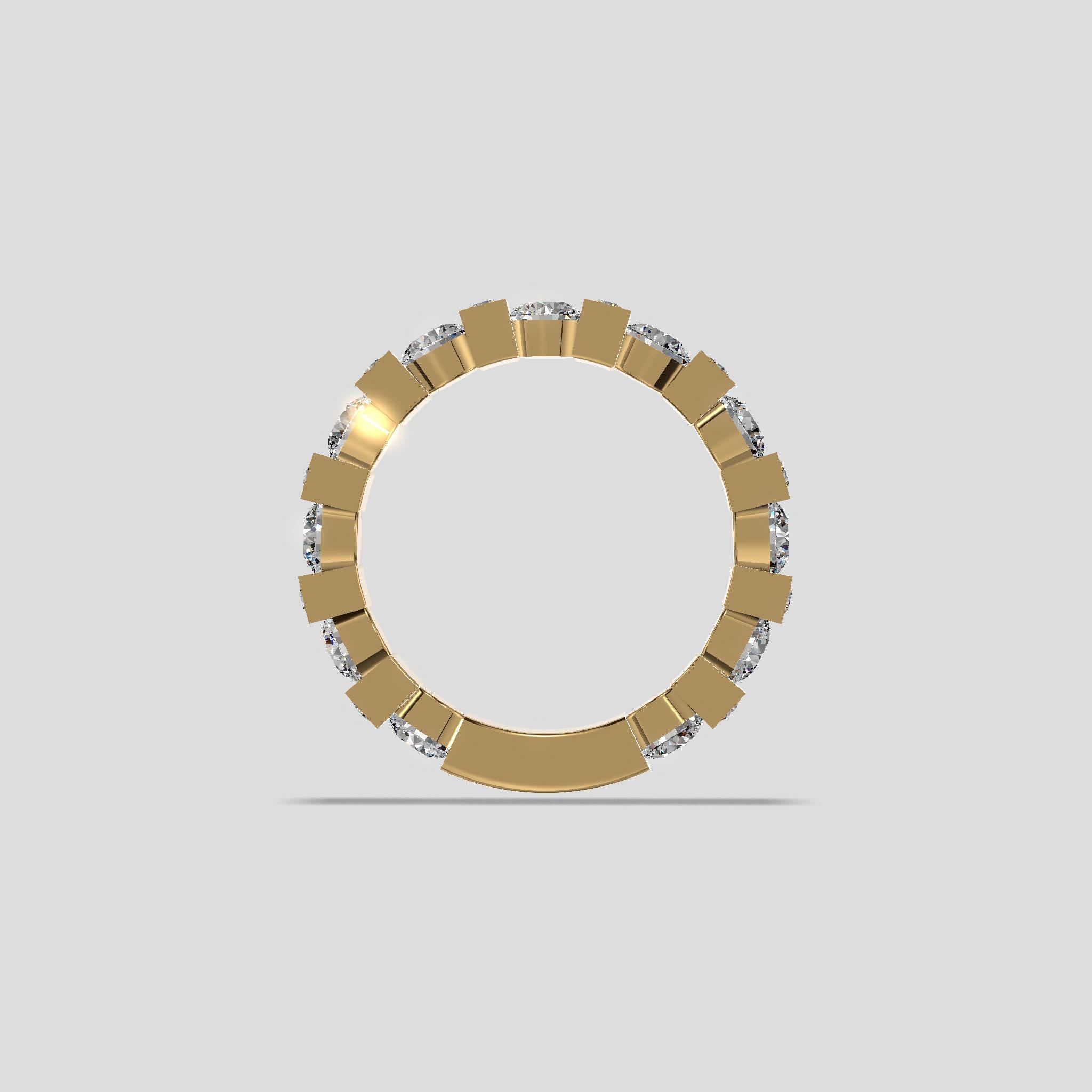 Astra Block Diamond Band Gold
