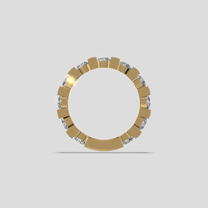 Astra Block Diamond Band Gold