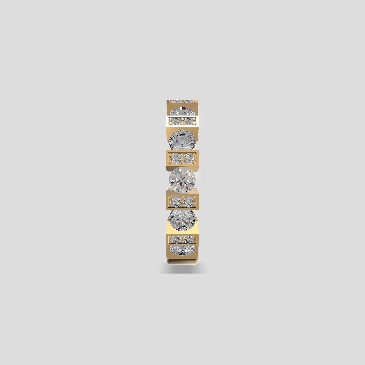 Astra Block Diamond Band Gold