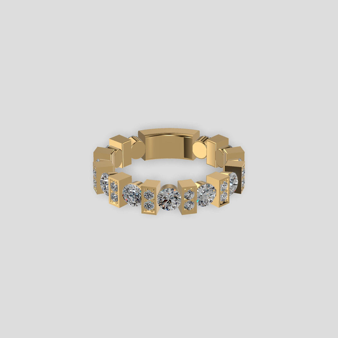 Astra Block Diamond Band Gold