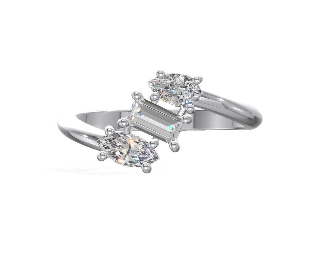 Trinity Charm Gemstone Ring Platinum