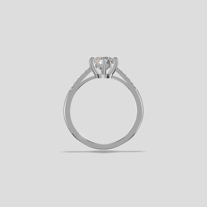 Celestia Crown Solitaire Ring Silver