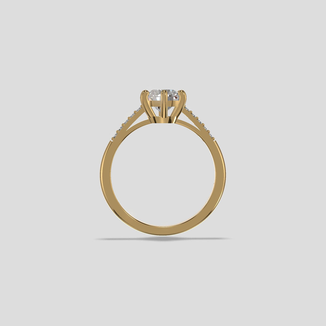 Celestia Crown Solitaire Ring Gold