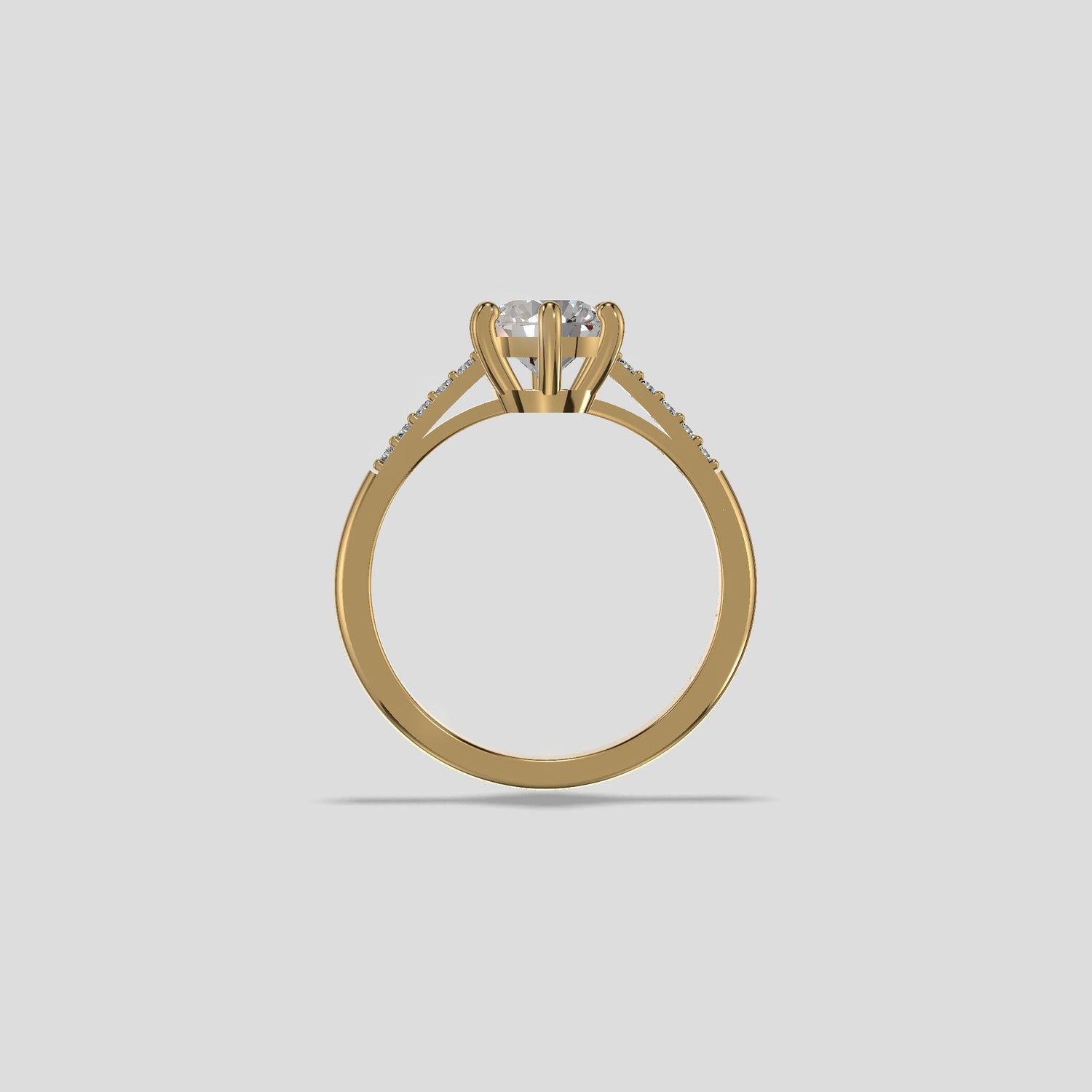 Celestia Crown Solitaire Ring Gold