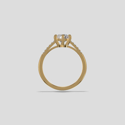 Celestia Crown Solitaire Ring Gold