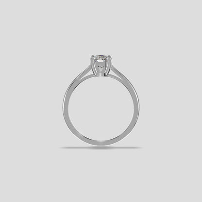Aurora Classic Solitaire Ring Silver