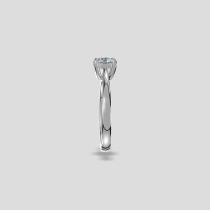 Aurora Classic Solitaire Ring Silver