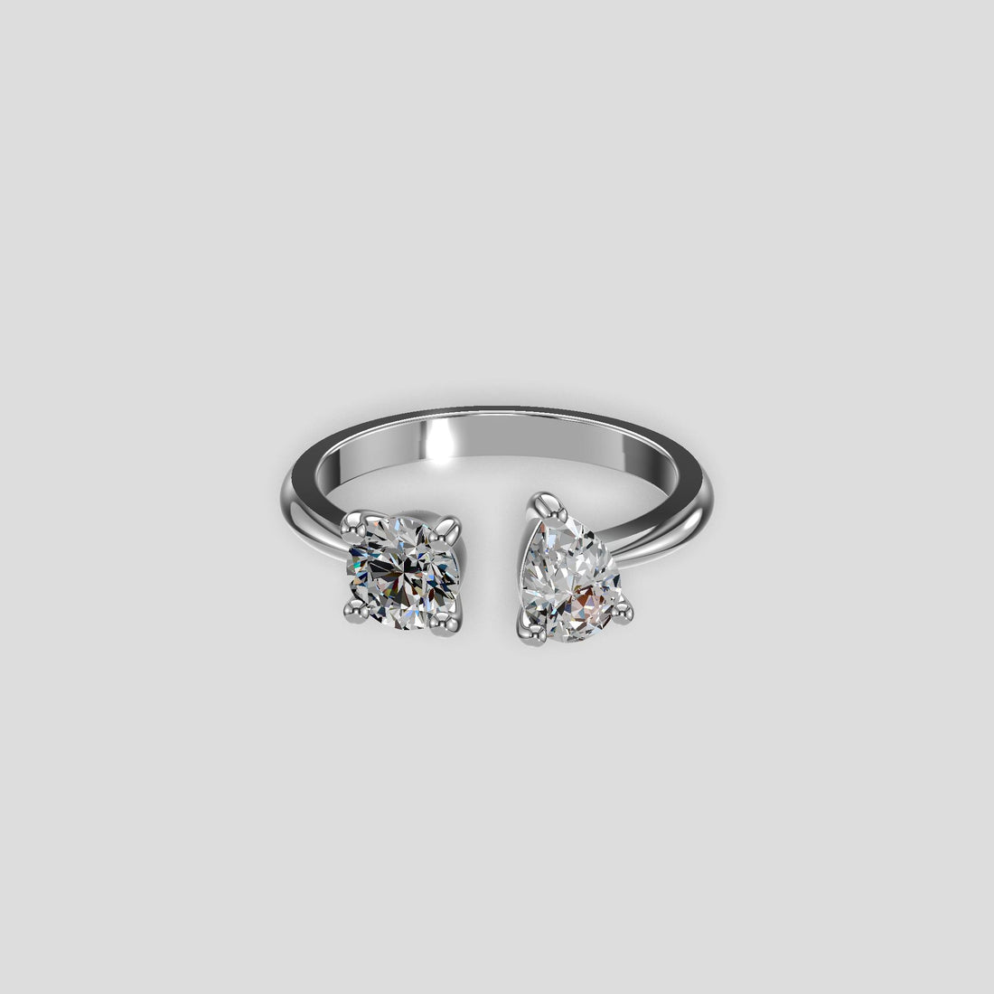 Duet Harmony Diamond Ring Silver