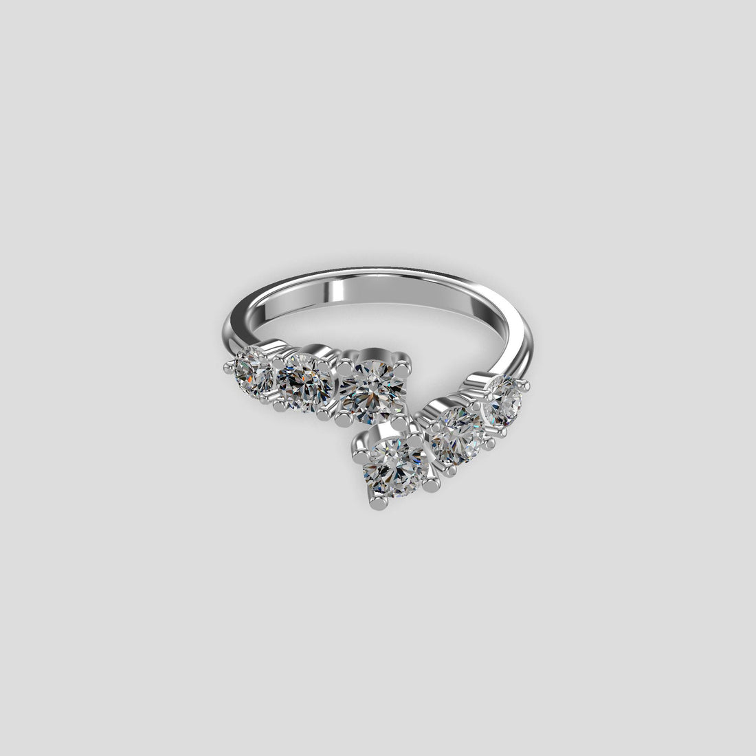 Aurora Cluster Diamond Ring Silver