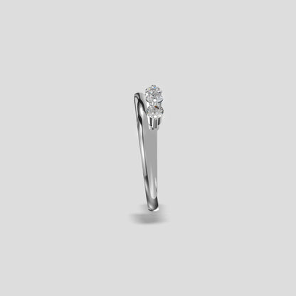 Aurora Seven Stone Diamond Ring Silver