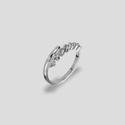 Aurora Seven Stone Diamond Ring Silver
