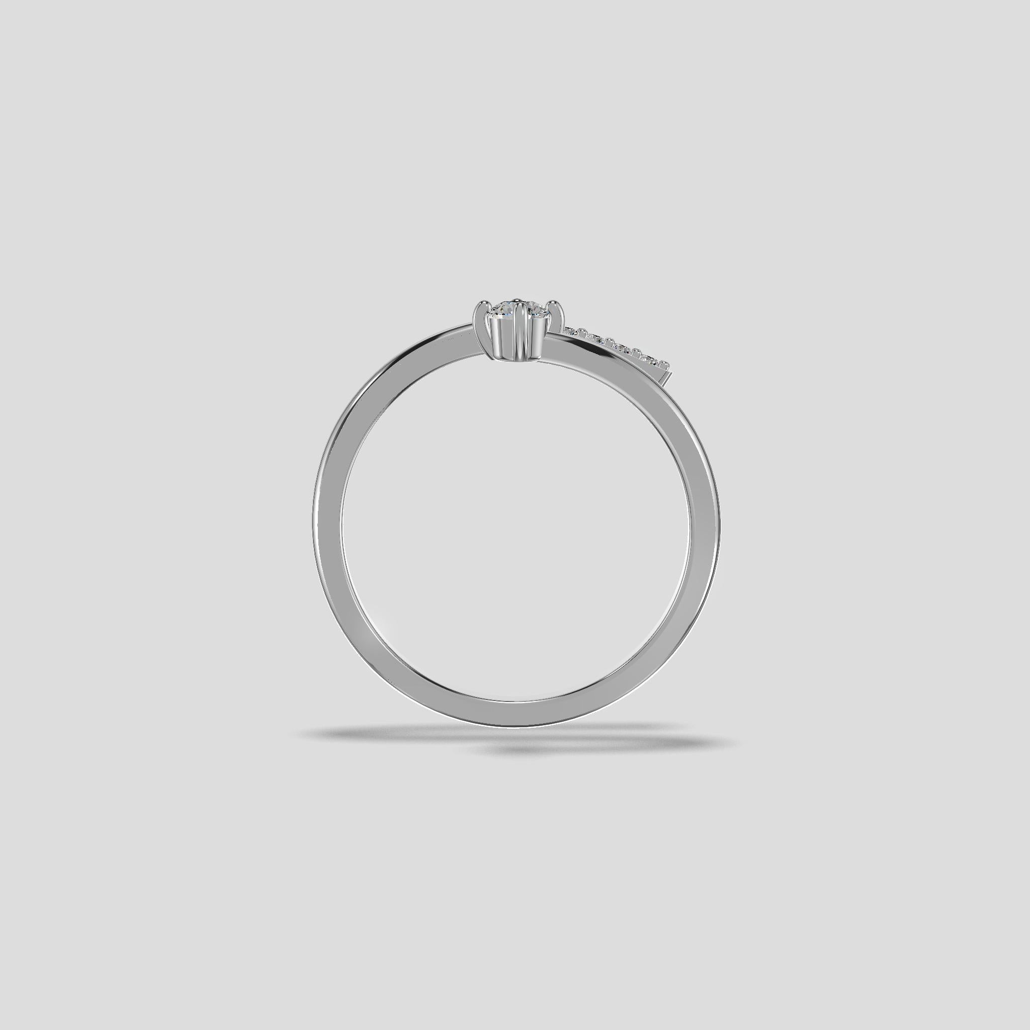 Celestia Spiral Diamond Ring Silver