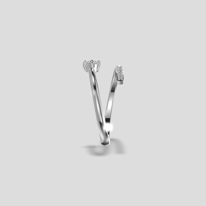 Celestia Spiral Diamond Ring Silver