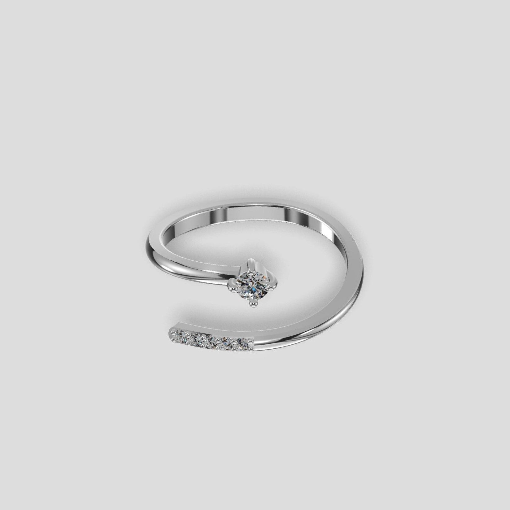 Celestia Spiral Diamond Ring Silver