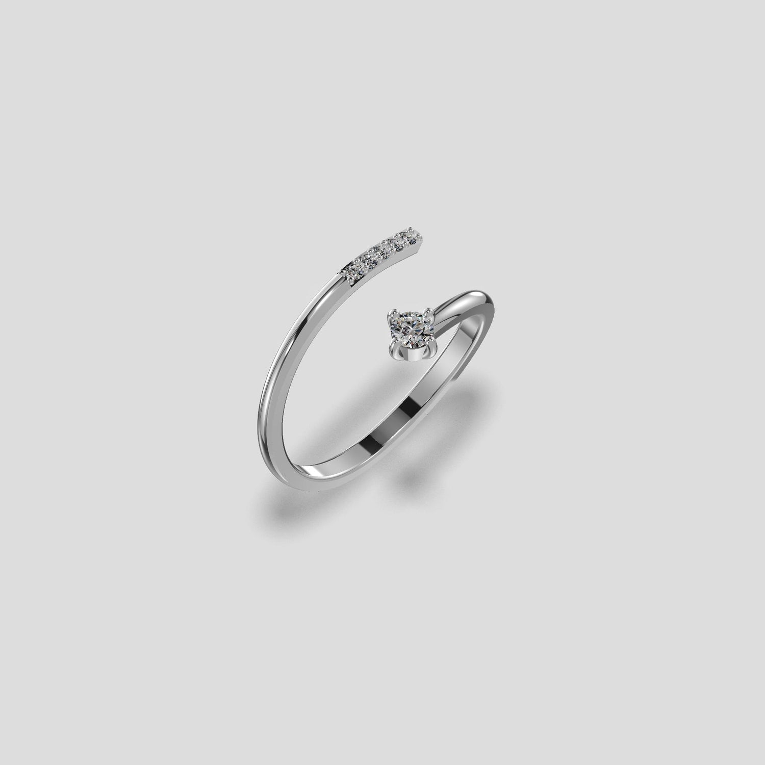 Celestia Spiral Diamond Ring Silver