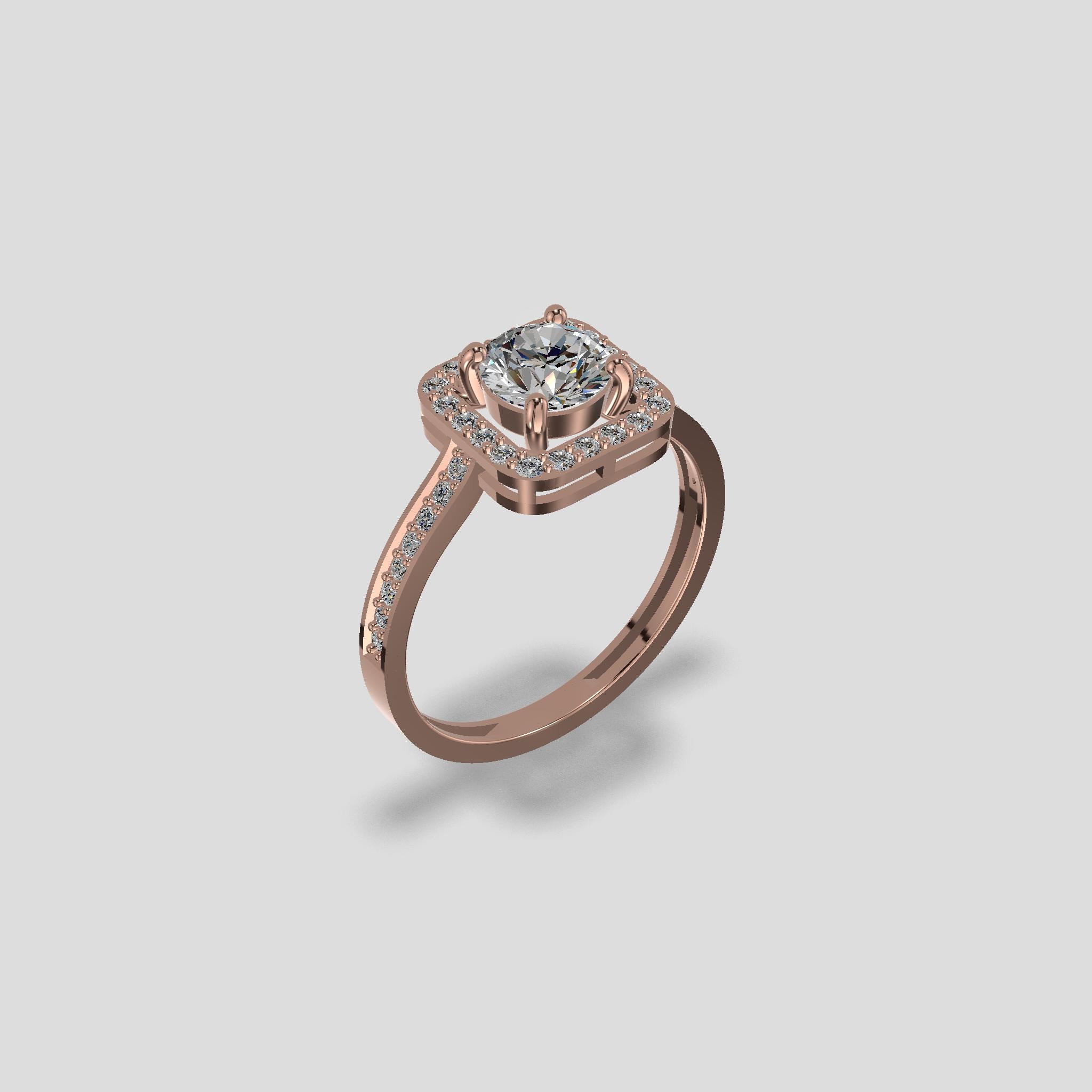 Radiant Halo Elegance Ring
