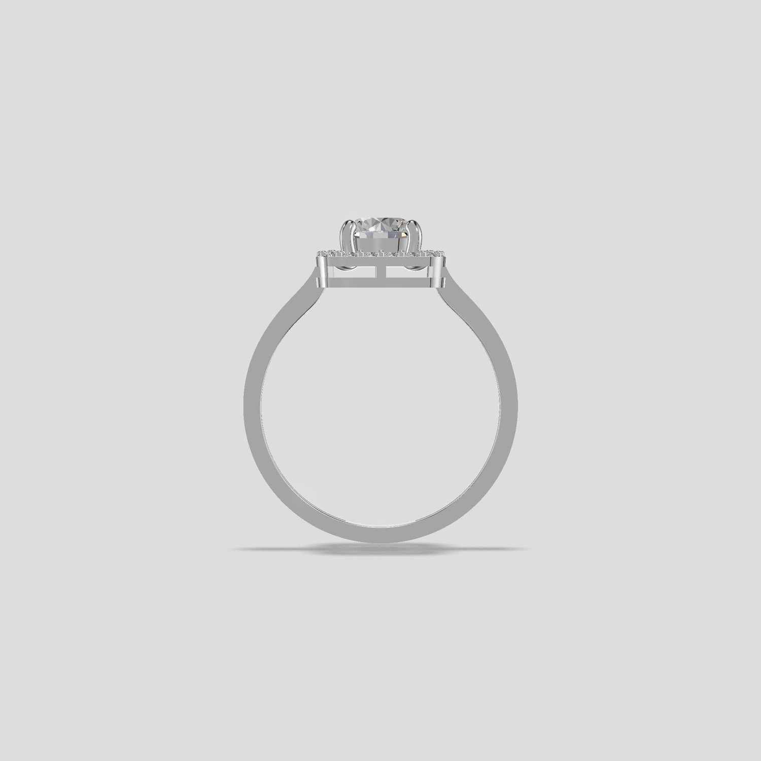 Radiant Halo Elegance Ring Platinum