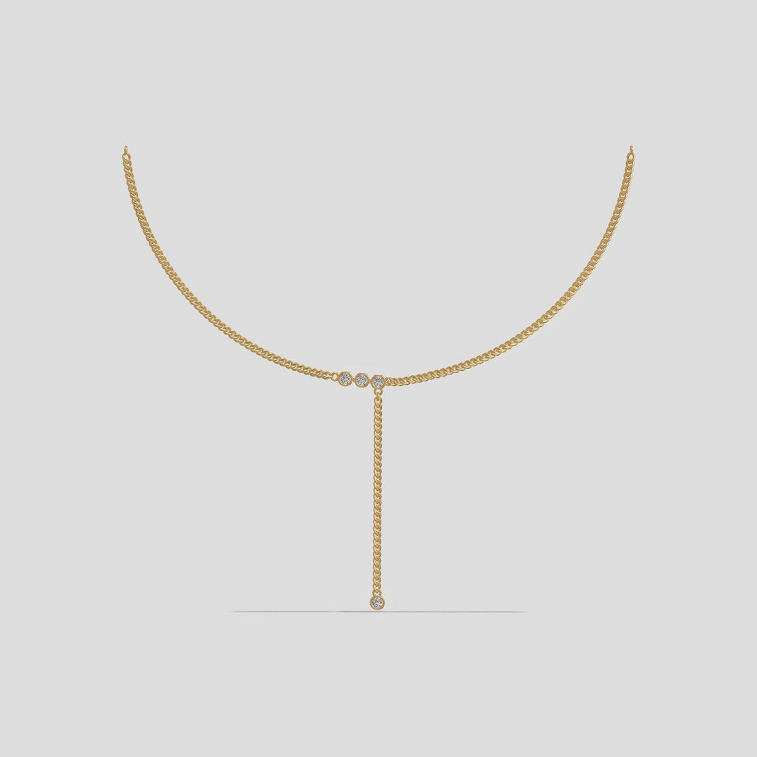 Elegant Drop Lariat Necklace Gold