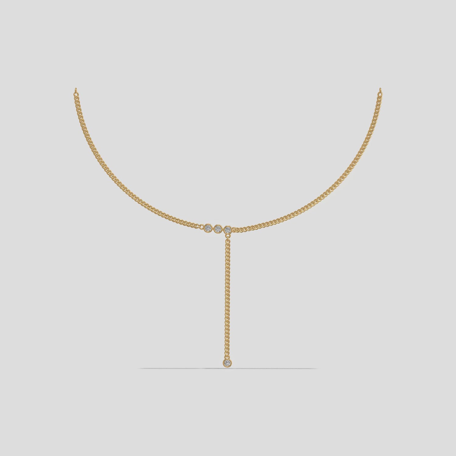 Elegant Drop Lariat Necklace Gold