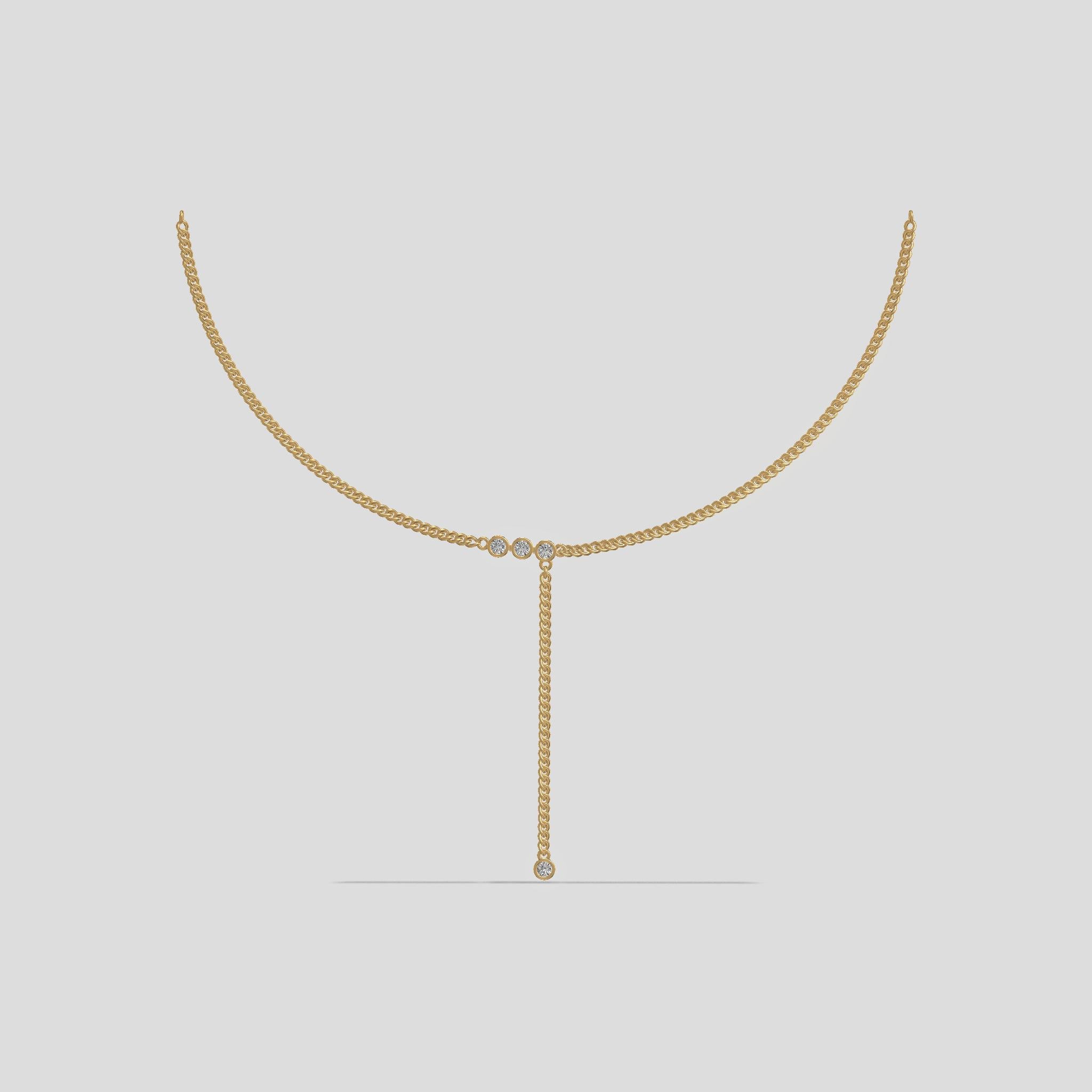 Elegant Drop Lariat Necklace Gold