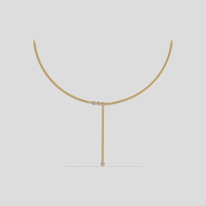 Elegant Drop Lariat Necklace Gold