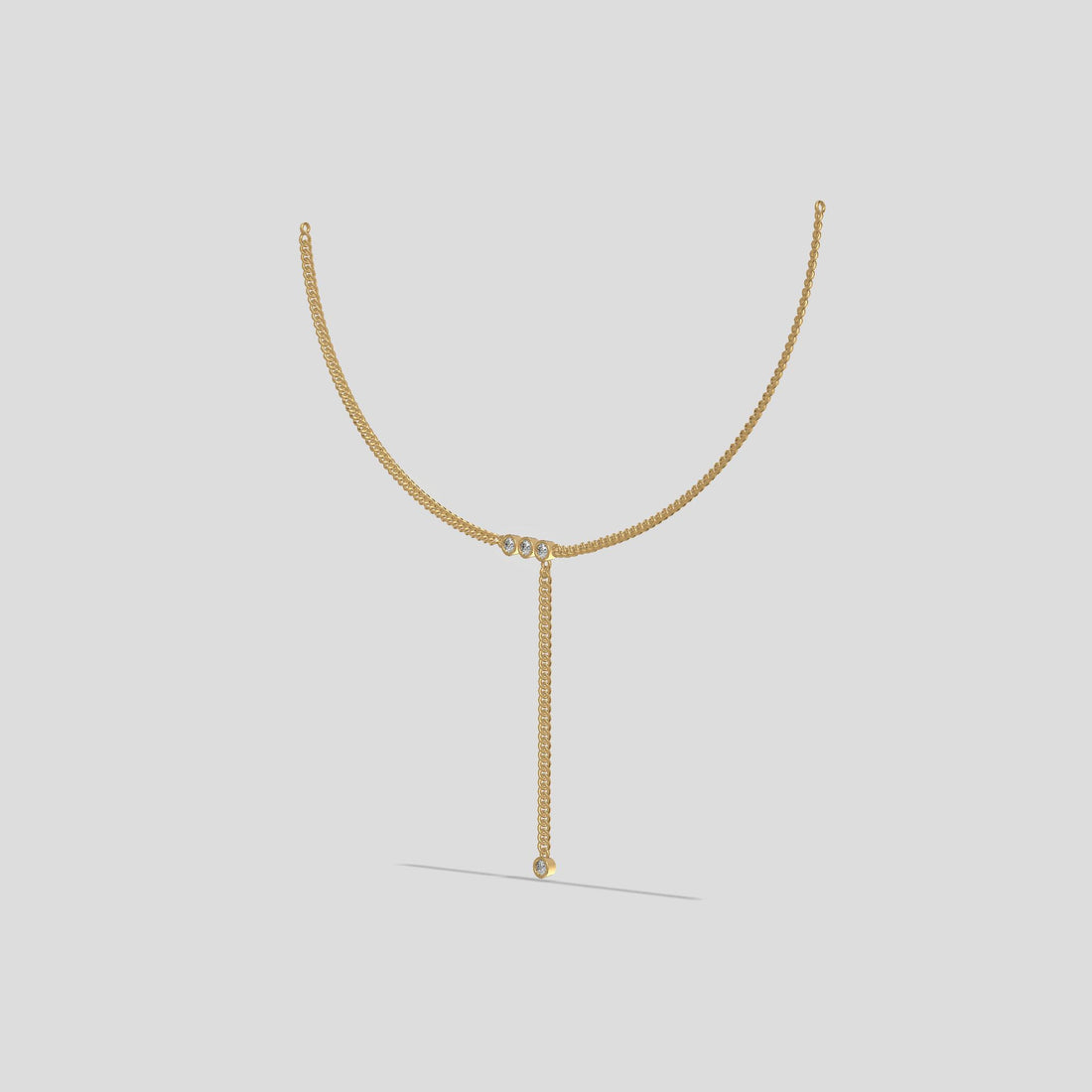 Elegant Drop Lariat Necklace Gold
