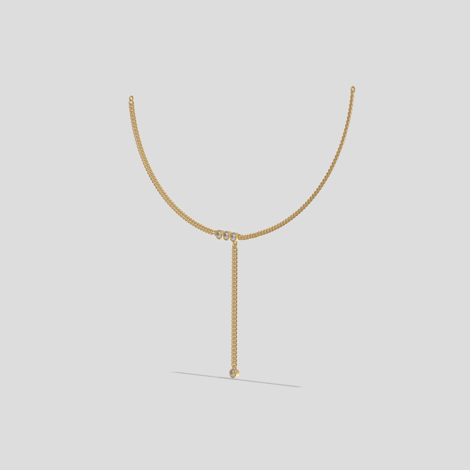 Elegant Drop Lariat Necklace Gold