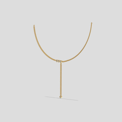Elegant Drop Lariat Necklace Gold
