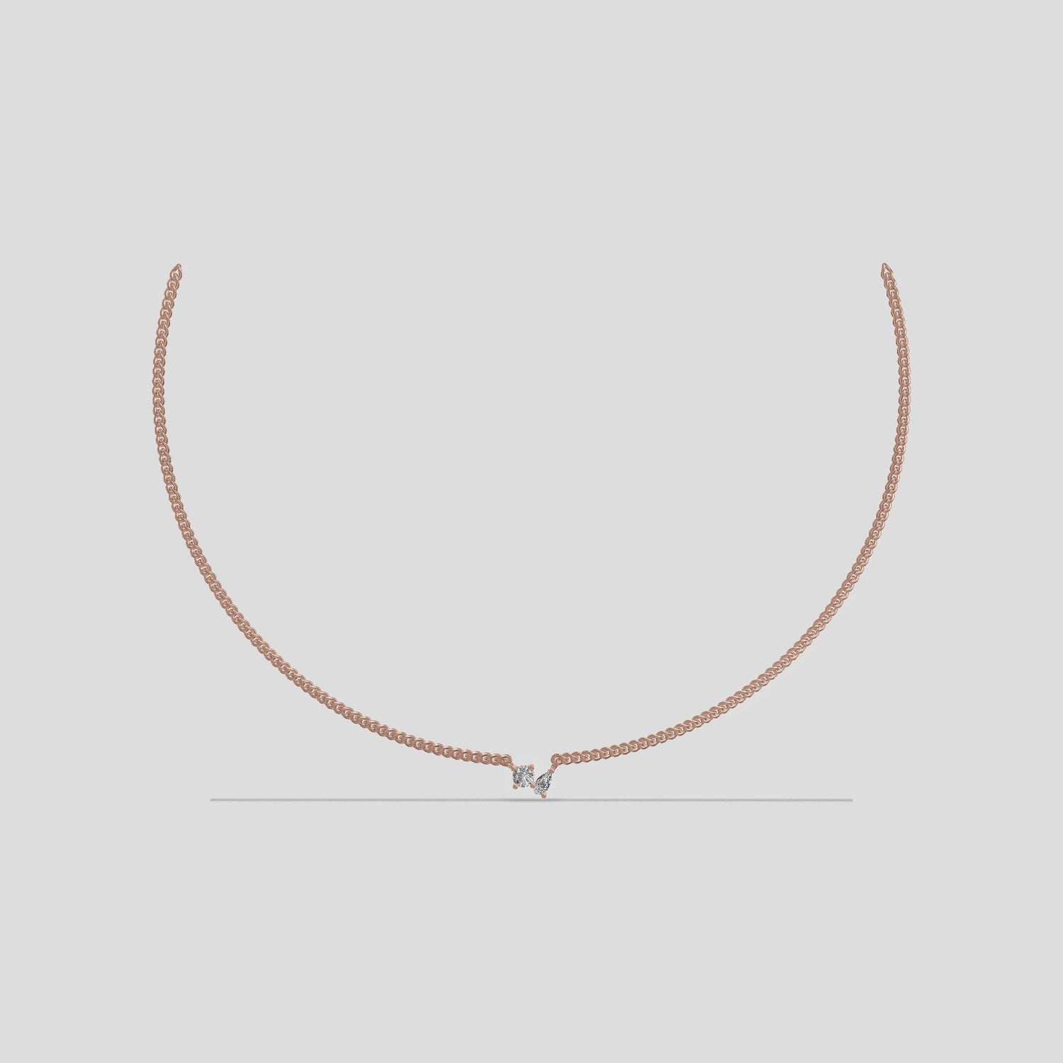 Elegant Duo Diamond Necklace Gold