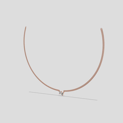 Elegant Duo Diamond Necklace Gold