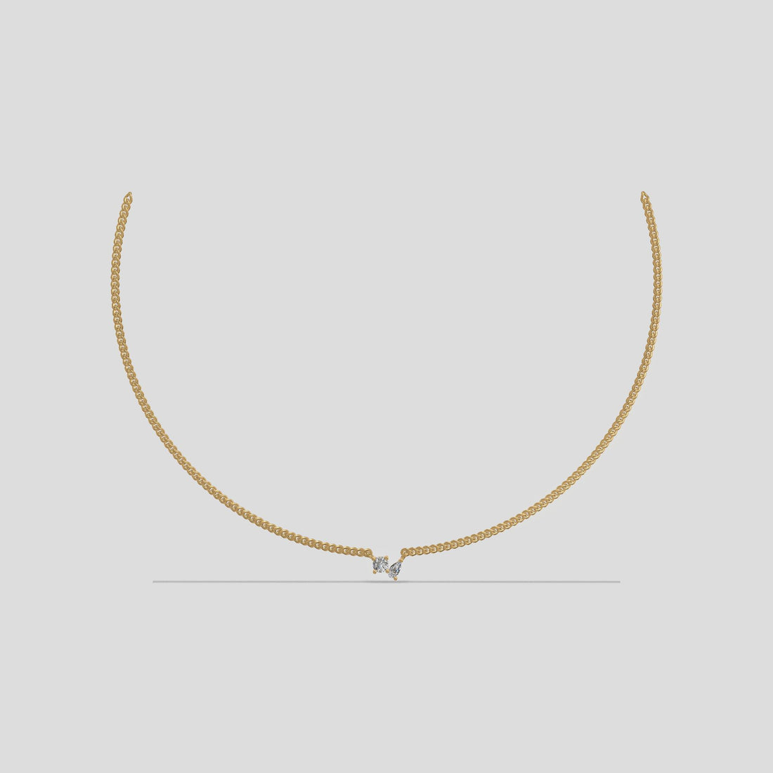 Elegant Duo Diamond Necklace Gold