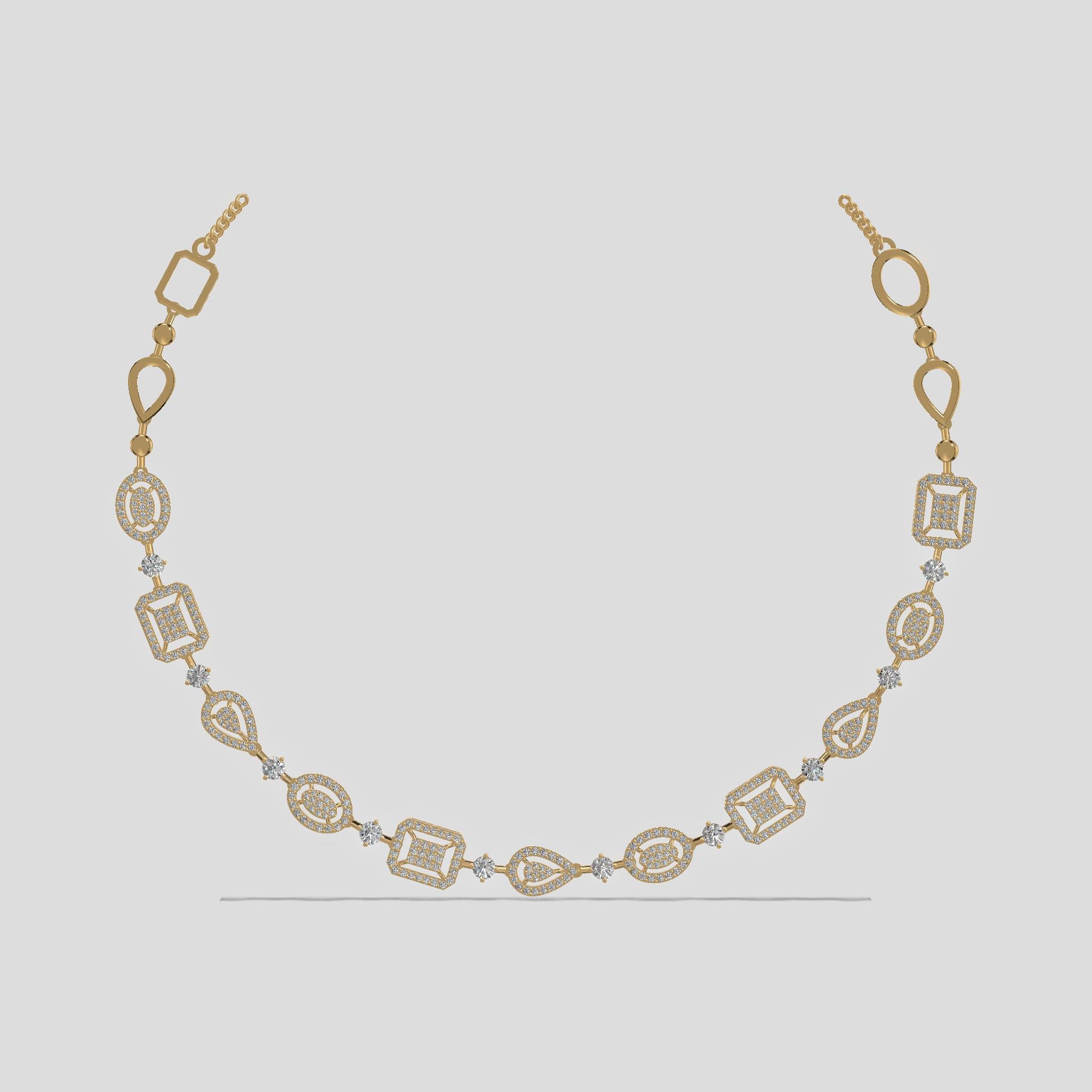 Royal Radiance Diamond Necklace Gold