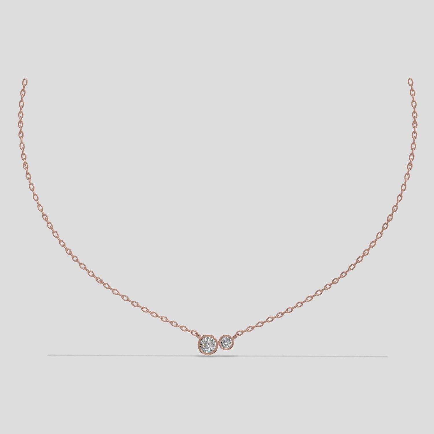 DuoLuxe – Twin Stone Charm Necklace Gold