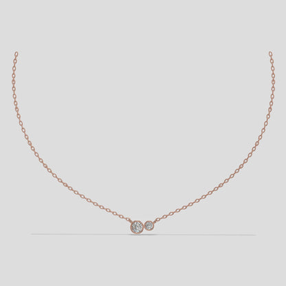 DuoLuxe – Twin Stone Charm Necklace Gold