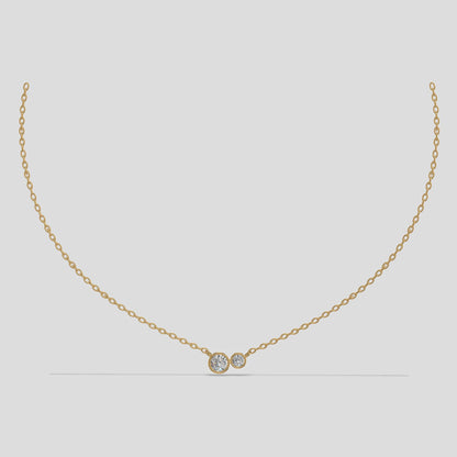 DuoLuxe – Twin Stone Charm Necklace Gold