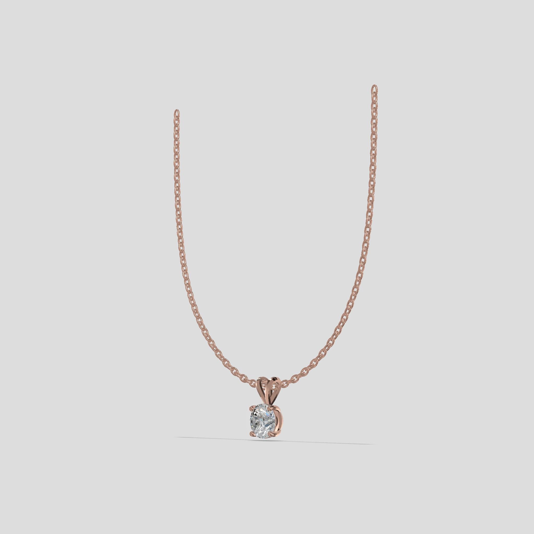 Radiant Solitaire Diamond Pendant Gold
